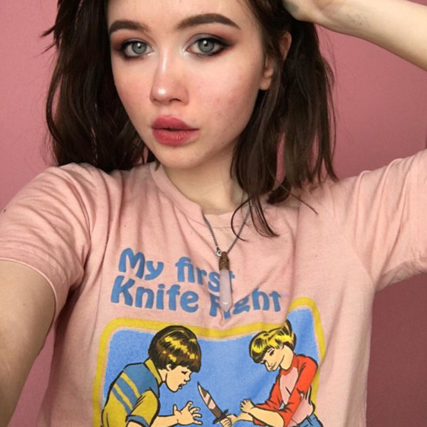 Tricou casual dama cu aplicatie roz