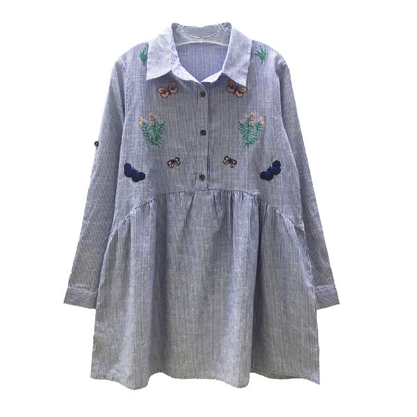 Csíkos ing hímzéssel kismamáknak