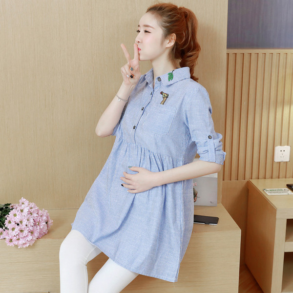 Cămașă cu dungi pentru gravide