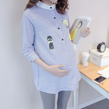 Риза с дълъг ръкав и апликация за бременни жени