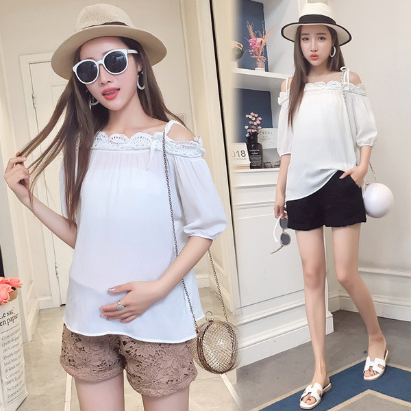 Σορτσάκια από δαντέλα για εγκύους σε δύο χρώματα