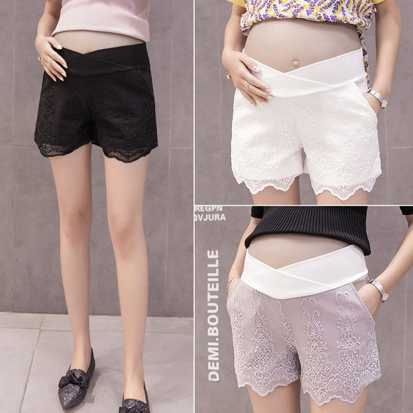 Pantaloni scurți din dantelă pentru gravide în mai multe culori