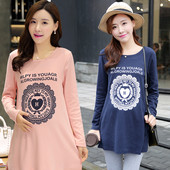 Ροζ μπλούζα με μακριά μανίκια για τις έγκυες γυναίκες σε δύο χρώματα