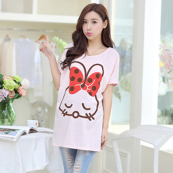 Tricou cu maneca scurta si aplicatie pentru gravide in doua culori