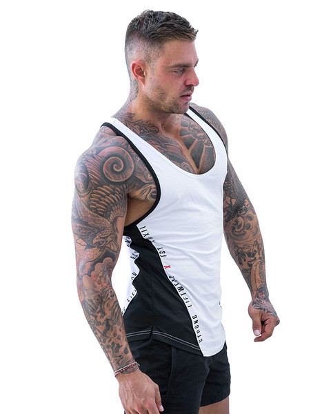 Transpirații pentru bărbați în alb și negru cu o inscripție