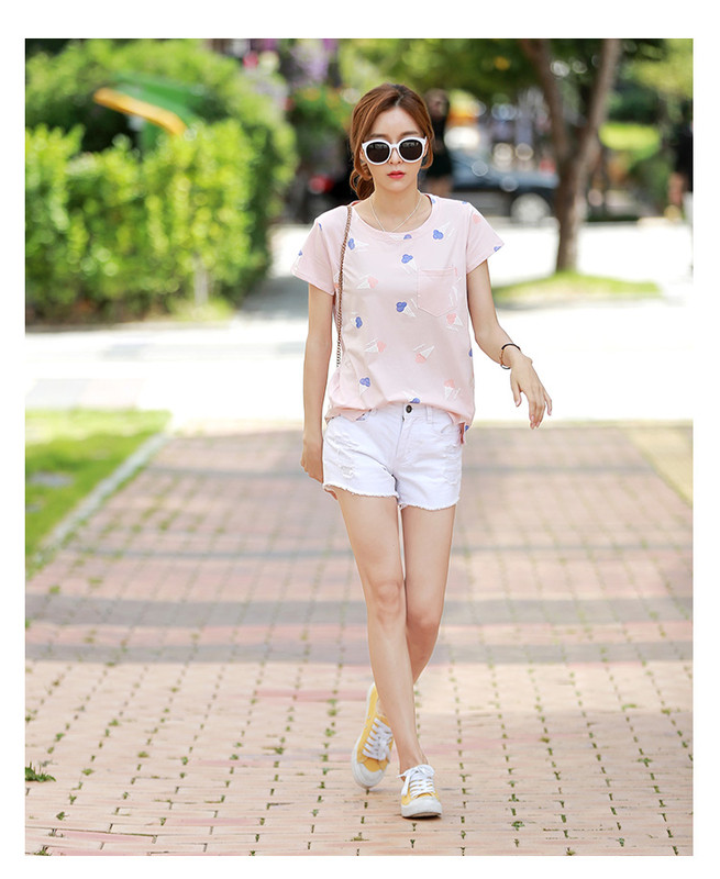 Tricou dama in doua culori cu buzunar decorativ