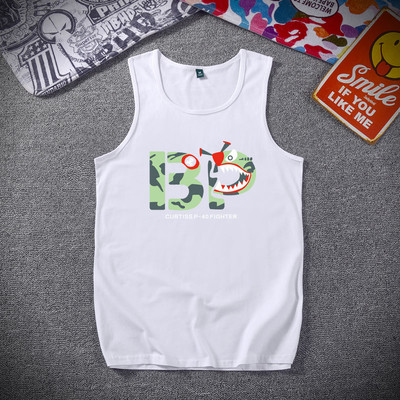 Ανδρικό αμάνικο σε μαύρο και άσπρο με επιγραφή και εκτύπωση