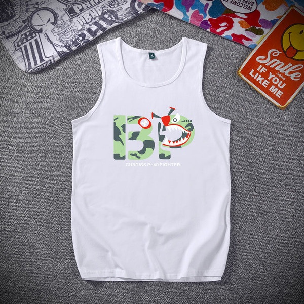 Ανδρικό αμάνικο σε μαύρο και άσπρο με επιγραφή και εκτύπωση