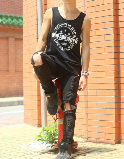 Ανδρικό μπλούζα φαρδύ σχέδιο σε τρία χρώματα με επιγραφή