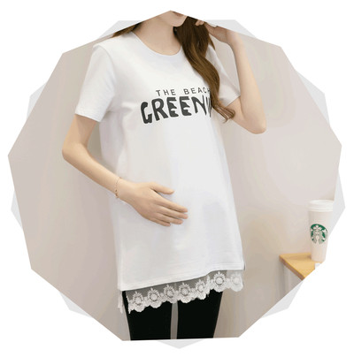 Удобна памучна тениска за бременни жени в три цвята