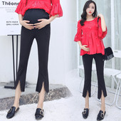 Стилен черен дамски панталон за бременни жени