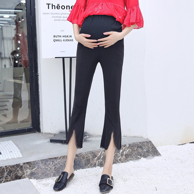 Стилен черен дамски панталон за бременни жени