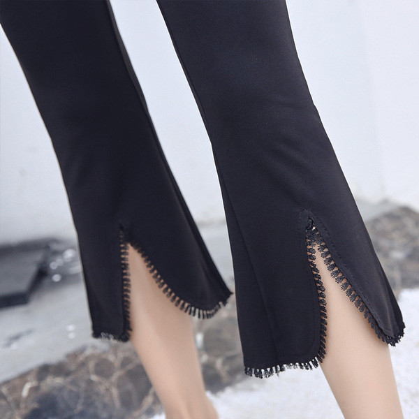 Стилен черен дамски панталон за бременни жени