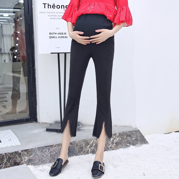 Стилен черен дамски панталон за бременни жени