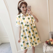 Rochie pentru gravide cu aplicatie de ananas in doua culori