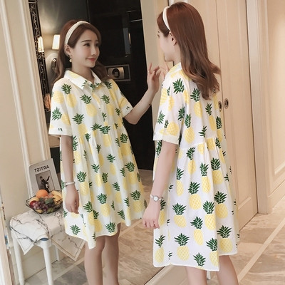 Rochie pentru gravide cu aplicatie de ananas in doua culori