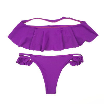 Costum de baie dama din doua piese in diferite culori - model simplu