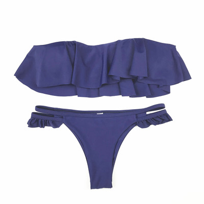 Costum de baie dama din doua piese in diferite culori - model simplu