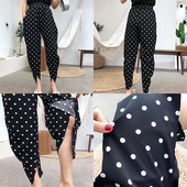 Широк дамски панталон на точки