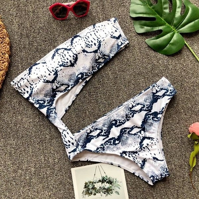 2018 Модерен дамски бански с леопардов щамп и отворен мотив