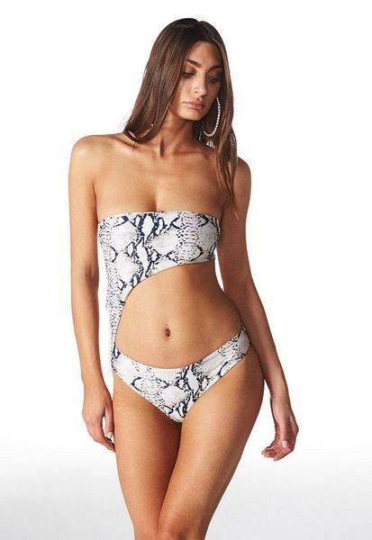 2018 Модерен дамски бански с леопардов щамп и отворен мотив