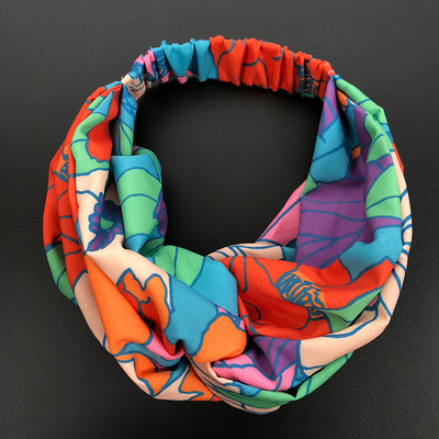 Модерна дамска лента за коca в различни цветни принтове