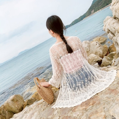 Дамско дантелено парео в два цвята