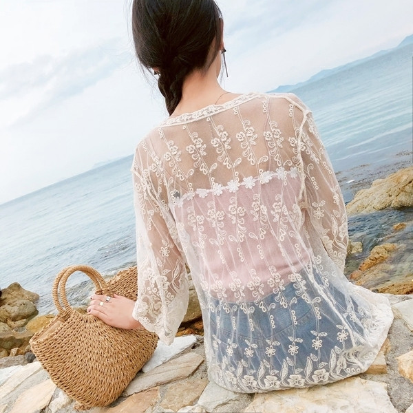 Дамско дантелено парео в два цвята