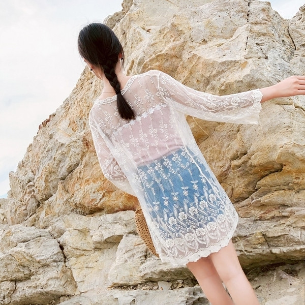 Дамско дантелено парео в два цвята