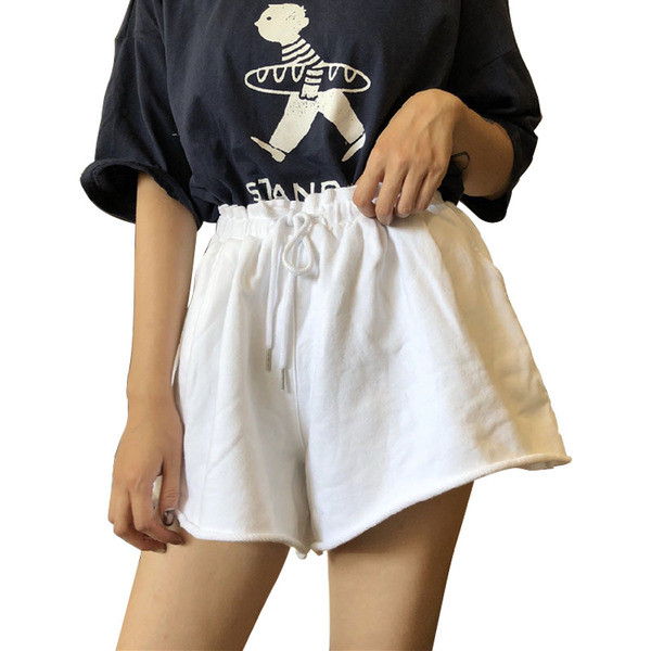 Къси дамски панталони с висока талия широк модел