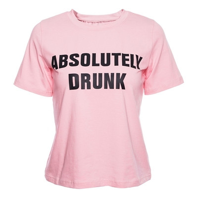 Стилна ежедневна дамска тениска в розов цвят с надпис