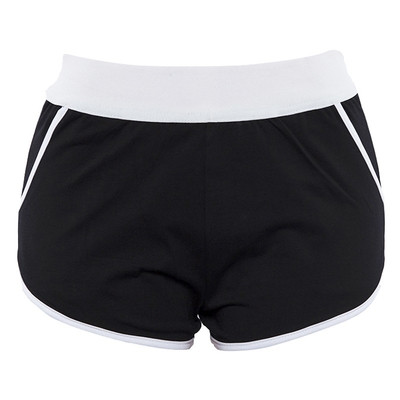 Спортно-ежедневни къси дамски панталони с широка лента с отворен мотив