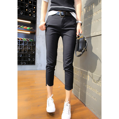 Спортно-Елегантен 9/10 черен дамски панталон 