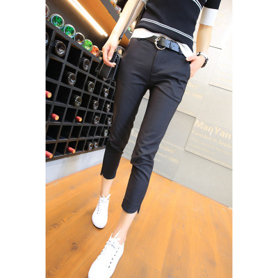 Спортно-Елегантен 9/10 черен дамски панталон 