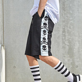 Мъжки небрежни къси панталони широк модел с щампа