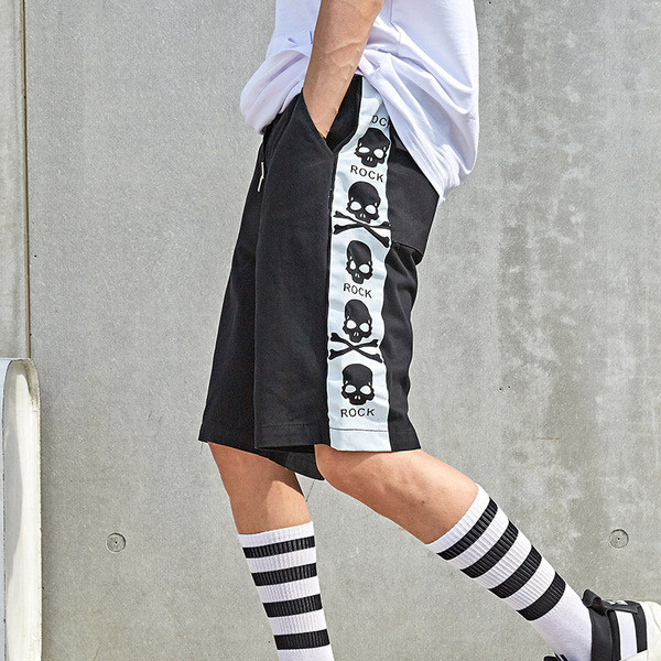 Мъжки небрежни къси панталони широк модел с щампа