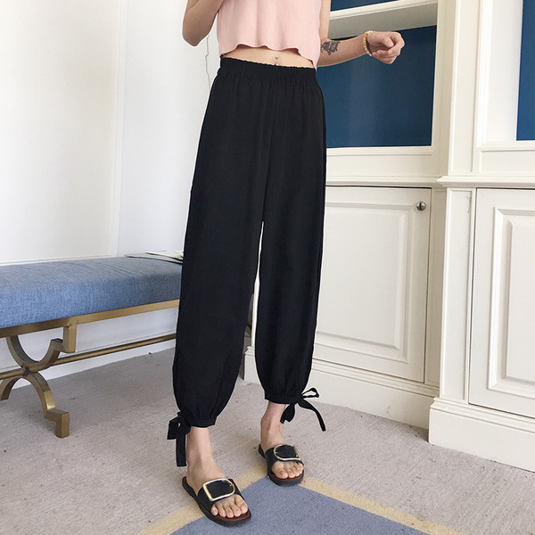 Ежедневни дамски панталони широк модел в три цвята