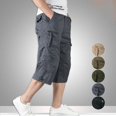 Мъжки ежедневни 7/8 панталони със странични джобове в няколко цвята