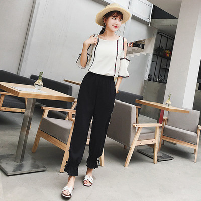 Ежедневен широк дамски панталон в два цвята