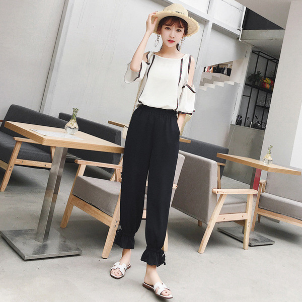 Ежедневен широк дамски панталон в два цвята