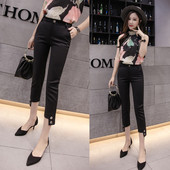 Елегантен черен дамски панталон Slim модел