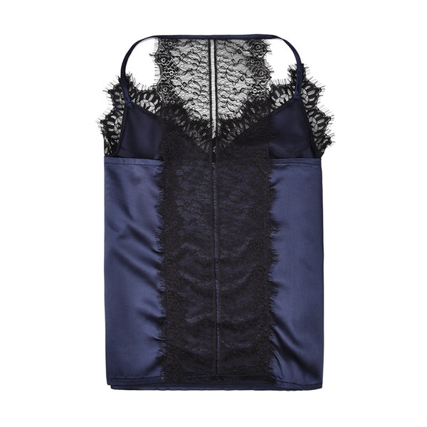 Модерен дамски потник с V-образно деколте с дантела, в три цвята