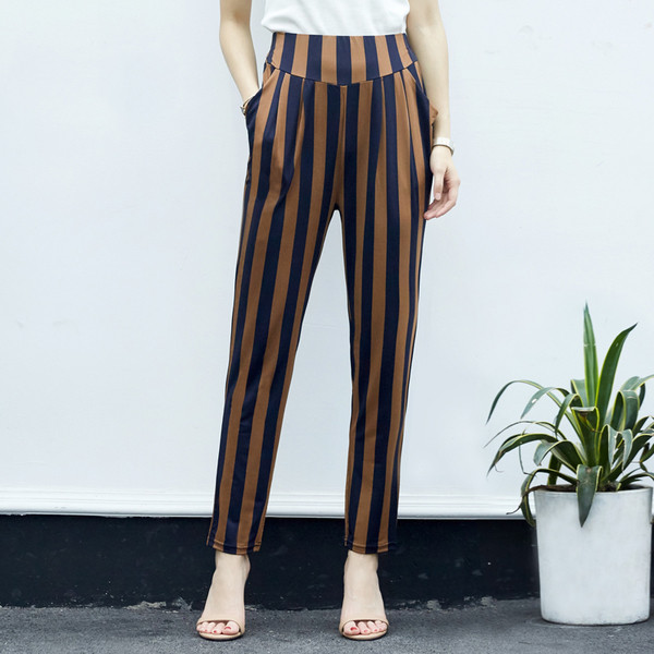 Ежедневен дамски панталон на райе в няколко цвята