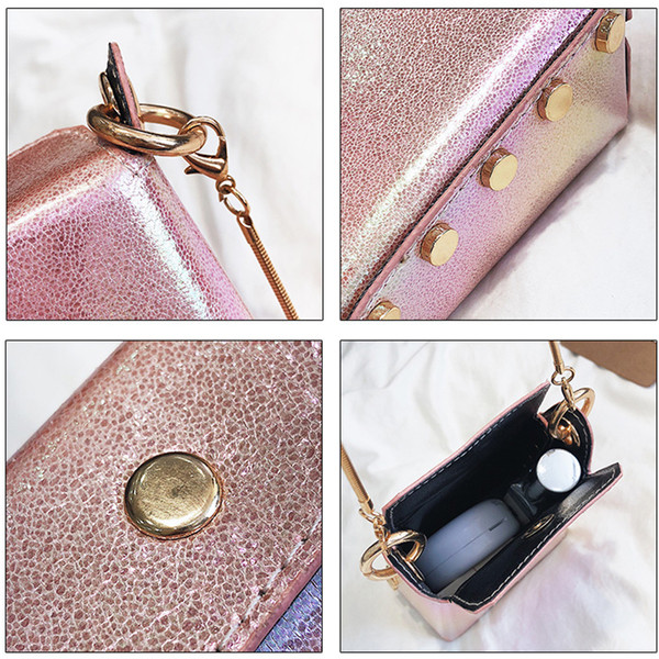 Елегантна мини дамска чанта с метална верижка