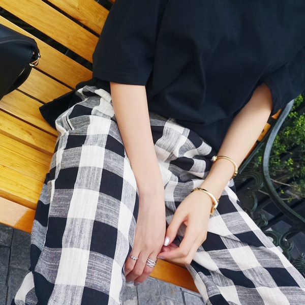 Ежедневен дамски панталон на каре