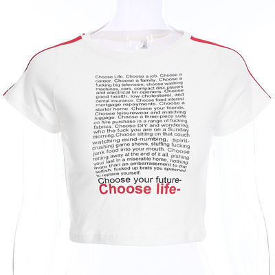 Дамска тениска втален модел с къс ръкав с надпис