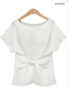 Дамска тениска в три цвята с панделка