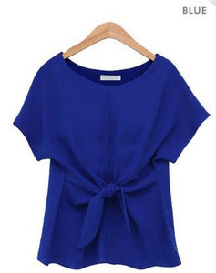 Дамска тениска в три цвята с панделка