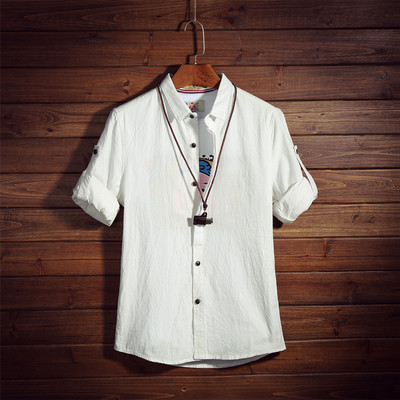 Нов модел мъжка риза с навиващи се ръкави в няколко цвята