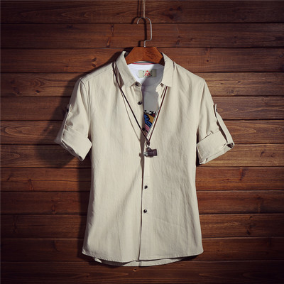 Нов модел мъжка риза с навиващи се ръкави в няколко цвята